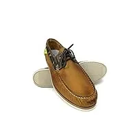 zerimar chaussures bateau en cuir pour hommes | chaussures nautiques | mocassins | couleur: cuir | taille: 46