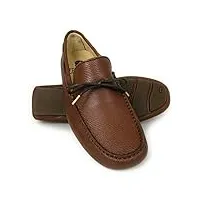 zerimar chaussures bateau en cuir pour hommes | chaussures nautiques | mocassins | couleur: marron | taille: 46