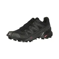 salomon speedcross 5 chaussures de trail running pour homme, accroche, stabilité, fit, black, 42 2/3