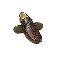 zerimar chaussures bateau en cuir pour hommes | chaussures nautiques | mocassins | grandes tailles 46-50 | couleur: marron | taille: 47