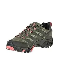merrell moab 2 gtx, chaussures de randonnée basses femme, gris (beluga/olive), 39 eu