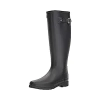 hunter women's original refined wide calf rain boot matte black 6 m us m