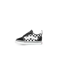 vans mixte bébé ward slip-on canvas sneaker, noir checkers black true white, 24 eu