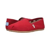 toms women's classic canvas red slip-on shoe - 6 b(m) us
