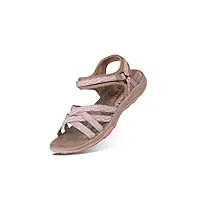 grition sandales sport femme, sandales bout ouvert dames réglables chaussures de randonnée en plein air de l'eau sandales cross-tied d'été (40 eu, sand/pink)