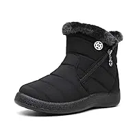 gaatpot bottes femme chaussures coton bottines hiver imperméable bottes de neige fourrée chaude noir eu40