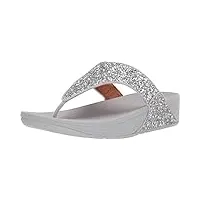 fitflop femme lulu glitter toe-thongs sandales bout ouvert, silver silver 011, 37 eu