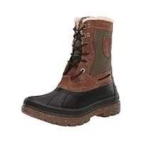 sperry men's ice bay tall snow boot, brown/olive, 7 m us