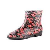 ladeheid bottines bottes de pluie chaussure femme lazt201802 (des roses, 39 eu)
