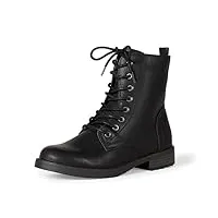 amazon essentials bottes militaires à lacets femme, noir, 40.5 eu