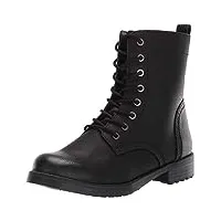 amazon essentials bottes militaires à lacets femme, noir, 39 eu