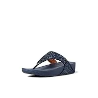 fitflop femme lulu glitter toe-thongs sandales bout ouvert, bleu (midnight navy 399), 39 eu