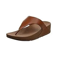 fitflop lulu leather toepost, sandales bout ouvert femme - beige (ss18 light tan 592) - 40 eu