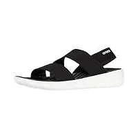 crocs literide stretch sandal, bout ouvert femme, black/white, 37/38 eu