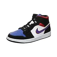 nike homme air jordan 1 mid se chaussures de basketball, noir (black/field purple/white/gym red/rush blue/amarillo 005), 45.5 eu
