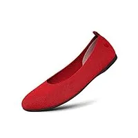 giesswein eco ballerines round rouge flamme 36 - chaussures rondes pour dames, chaussures d'été élégantes en bouteilles pet recyclées, expadrilles confortables.