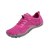 saguaro femme chaussures de trail running outdoor indoor gym fitness randonnée escalade marche chaussures aquatiques,tricot rose rouge,40