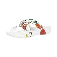 crocs crocsserena prntd crssbnd sldw, tongs de loisirs et fille sportwear, multicolore (floral/blanc), 34 eu