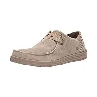 skechers homme melson-raymon toile à enfiler mocassin, taupe, 45.5 eu
