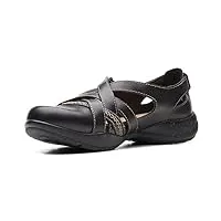 clarks chaussures plates roseville step mary jane pour homme, cuir noir, 38.5 eu