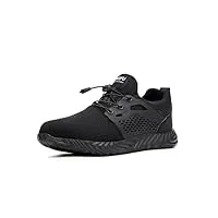 chaussure de securité homme femme bottes travail chantiers industrie sneakers protection embout en acier basket de sports legere noir-3 eu41