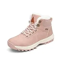mishansha bottes neige femmes doublure chaud bottine hiver outdoor chaussures de randonnée rose, gr.41 eu