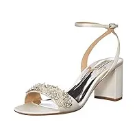 badgley mischka women's block heel sandal heeled, soft white, 7