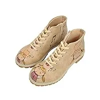 dogo vegan en cuir multicolore mode bottines pour femme - bottes zippées pour de marche confortables - fait à la main - feeling gold design - taille 39
