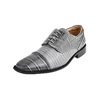 liberty exotic chaussures à lacets pour homme imprimé crocodile/lézard oxford, non cuir, à la main, collection exclusive, gris (gris), 46 eu
