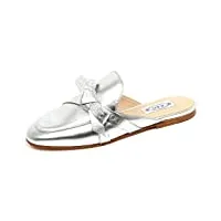 tod's f9626 sabot donna silver scarpe fiocco bow loafer shoe woman [37]