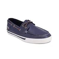 nautica men's lace-up boat shoe,two-eyelet casual loafer, fashion sneaker-galley 2 -navy brown smooth -8.5