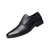 dadawen hommes chaussures de ville a lacets derby mariage dressing oxford business cuir vernis brogue noir 48