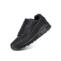 hitmars chaussures de course homme femme running sport fitness respirantes legere gym athlétique air sneaker noir 45
