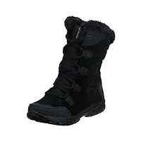 columbia womens snow boot, black, columbia grey, 9 wide us