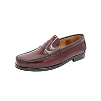 marttely chaussures classiques pour homme en cuir 40 bordeaux rouge mocassins penny loafer semelle en cuir cousu goodyear made in spain - fabriqué en espagne