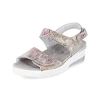 waldläufer claudia 702005 164 264 rose multi coloured leather womens wide fit rip tape sandals 42