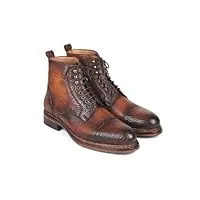 paul parkman bottes en cuir bruni antique (id#5075-brw) - marron - marron, 45 eu