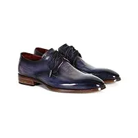paul parkman chaussures derby peintes à la main bleu et bleu marine pour hommes (id#pp2279), bleu et bleu marine, 44 eu