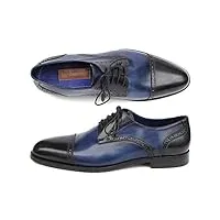 paul parkman chaussures derby bleues du parlement pour hommes (id#046-blu), bleu, 42 eu
