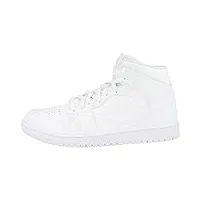 nike homme air jordan 1 mid chaussures de basket, blanc white white white white white white white, 45 eu