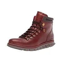 cole haan chaussures de randonnée zerogrand hiker wp pour homme, cuir brun clair britannique wp/dahlia rouge/java, 8 wide