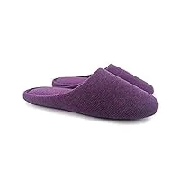 ofoot pantoufles intérieur pour femmes, chaussures de ville antidérapant en coton lavable avec mousse moire de forme(violet,36/37 eu)