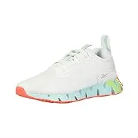 reebok womens zig dynamica sneaker, white/neon mint/digital glow, 9.5 us