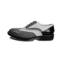 atelier guarotti shinnecock chaussures de golf italiennes faites à la main pour homme - - 1 gris, 2 blanc, 3 gris, 4 blanc, 5 noir., 39 2/3 eu