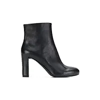 bottes aura de couleur noire de del carlo avec pointe ronde, demi-jambe, fermeture à glissière, talon haut et épais. - noir - noir , 38.5 eu eu
