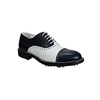 atelier guarotti chaussures de golf italiennes faites à la main pour homme - - 1 bleu, 2 blanc, 3 bleu., 38 2/3 eu