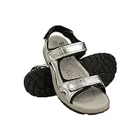 zerimar sandales femme Été en cuir - sandale randonnée -chaussure femme ete - idéal pour sport et d'extérieur - confortables et durables sandales femme - couleur silver - taille 41