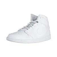 nike homme air jordan 1 mid chaussures de basket, blanc white white white white white white white, 42 eu