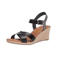amazon essentials sandales espadrilles compensées femme, noir, 43 eu