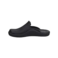 westland homme pantoufles monaco 202 g, monsieur chaussons,largeur h (large),chaussures de jardin,chaussures de loisir,noir (schwarz),46 eu / 11 uk